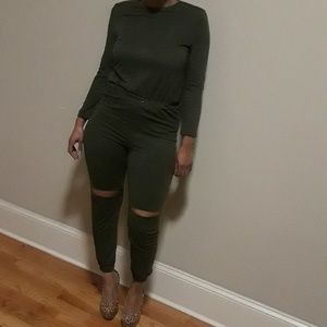 FashionNova Green Jumpsuit